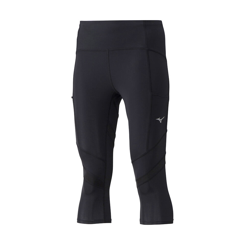 Damske Legíny Mizuno Core ¾ Bezecke Čierne Vypredaj GLIJ75491